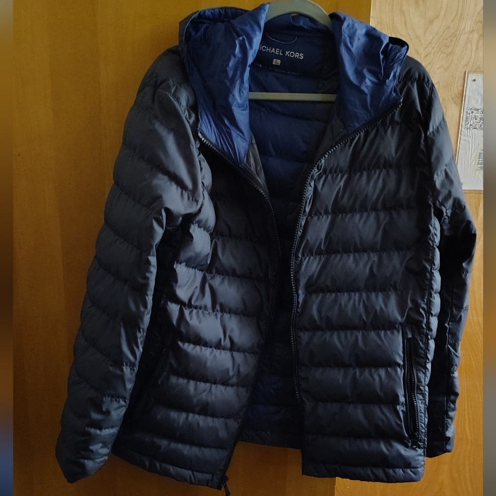 Men's Michael Kors Navy Puffer Jacket With Insulator